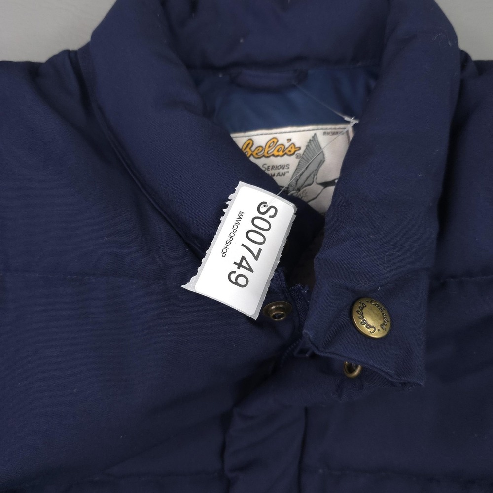 Cabela's Vest Mens Large Blue Premier Northern Goose Down Puffer Canvas Zip - Picture 14 of 14